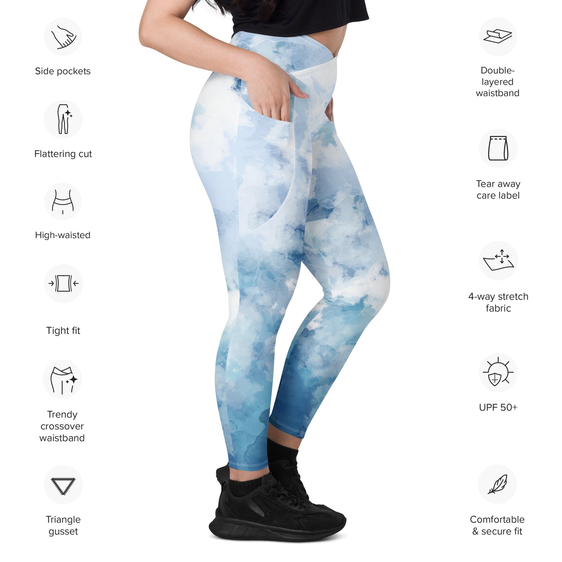 Crossover leggings with pockets - Mahé Threads