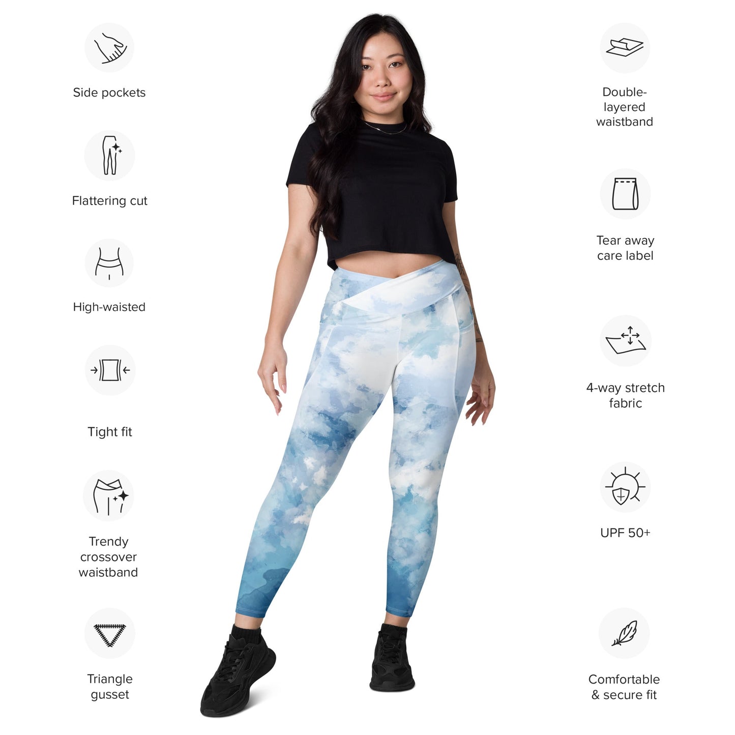 Crossover leggings with pockets - Mahé Threads