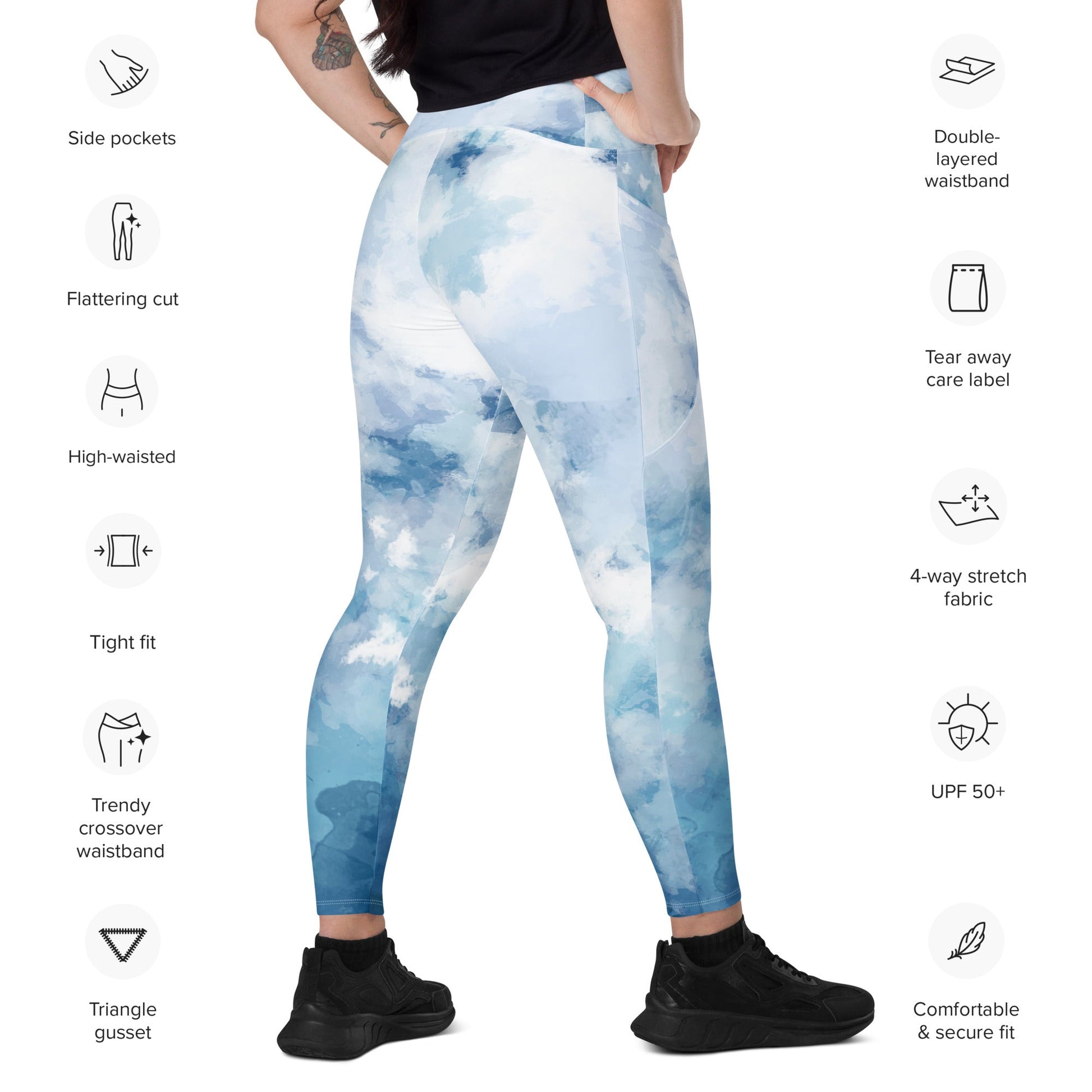 Crossover leggings with pockets - Mahé Threads